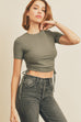 Dress Forum - Knit Ruched Side Tie Tee (3 Colors Available)