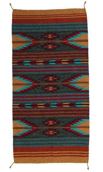 Southwest Rust Stripe Azteca Acrylic Rug