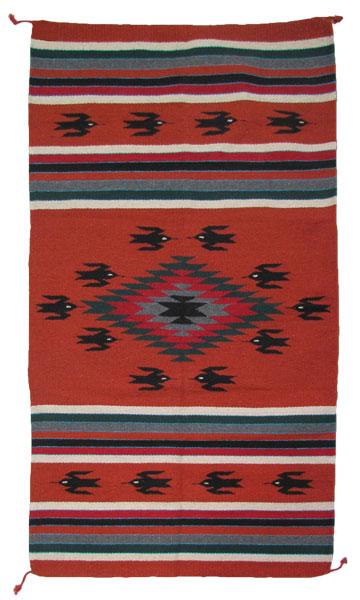 Southwest Stylized Birds Hacienda Acrylic Rug