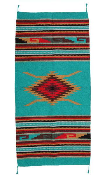 Southwest Turquoise Handwoven Acrylic Rug