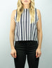 Pleasant - Striped Open Back Top